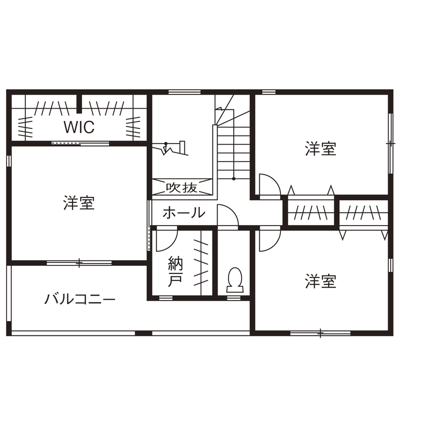 タマホーム 【1500万円台/117.60平米/間取り図あり】子どもと時間を共有できる、スキップフロアのある光あふれる家の間取り図（3LDK）2階