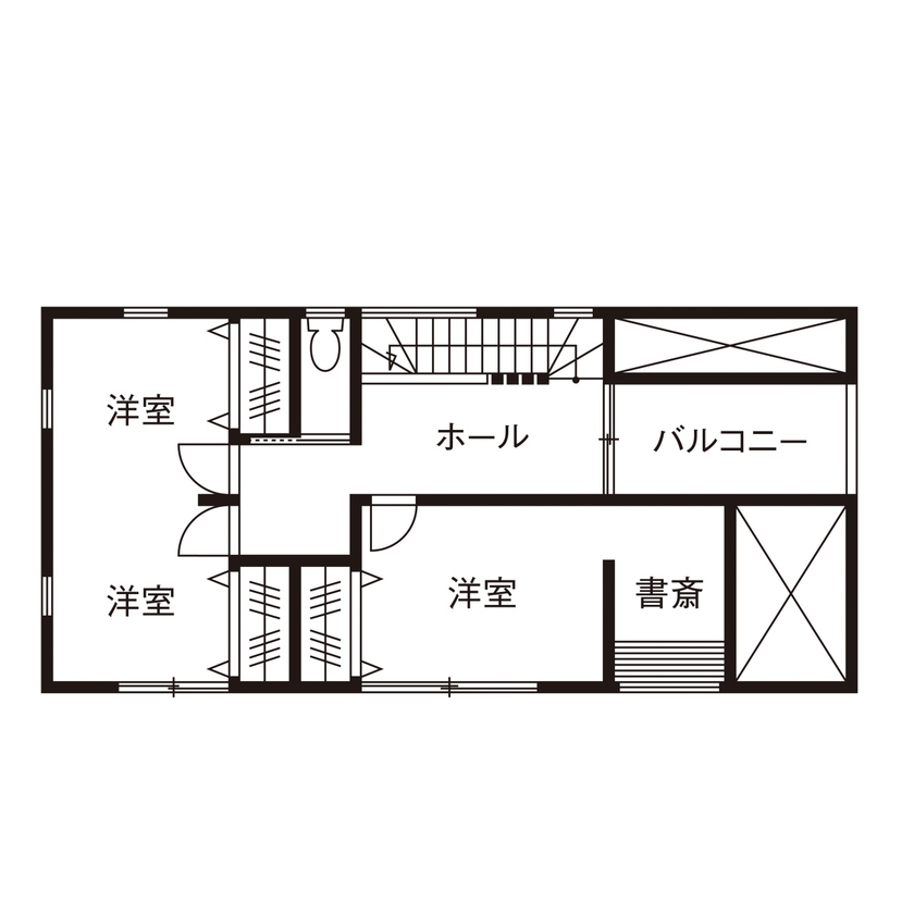 タマホーム 【2000万円台/140.77平米/間取り図有り】家事ラク＆趣味を心から楽しめるカリフォルニアスタイルの住まいの間取り図（3LDK）2階