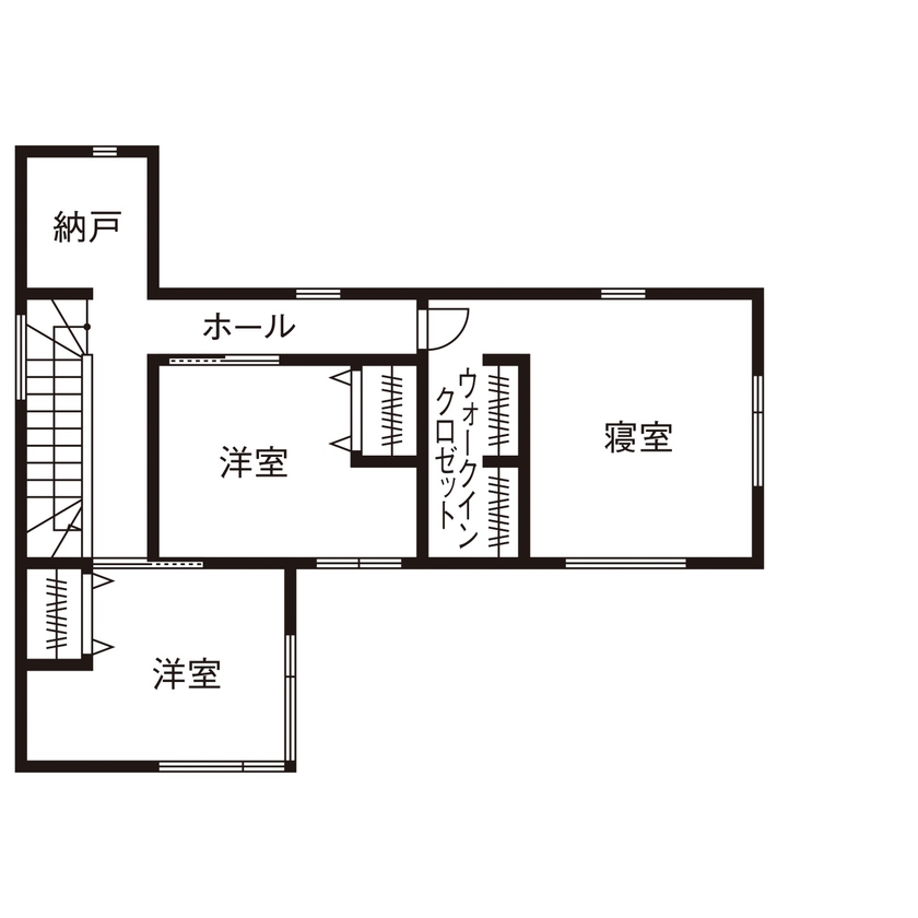 タマホーム 【2000万円台/122.55平米/間取り有り】自由設計や標準仕様の充実に納得。冬も快適なぬくもりにあふれた家の間取り図（4LDK）2階