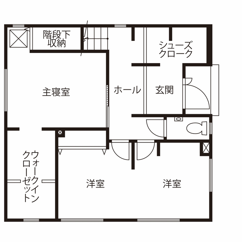 タマホーム 【1000万円台/97.7平米/間取り図有】動線や収納の工夫で家事ラクを実現。角地を有効活用した明るく快適な家の間取り図（2LDK）1階