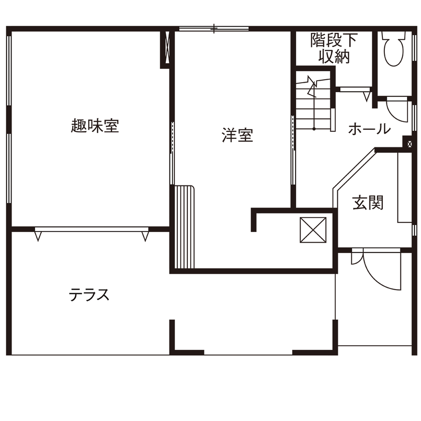 タマホーム 【1000万円台/105.57平米/間取り図有】家にいながらアウトドア気分を満喫。自由設計で叶えたワクワクする家の間取り図（3LDK）1階