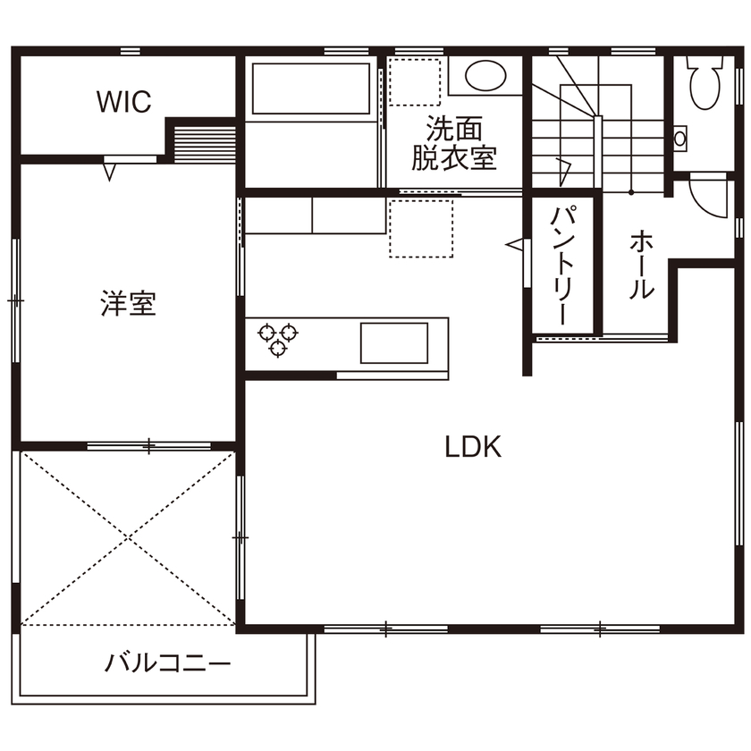 タマホーム 【1000万円台/105.57平米/間取り図有】家にいながらアウトドア気分を満喫。自由設計で叶えたワクワクする家の間取り図（3LDK）2階