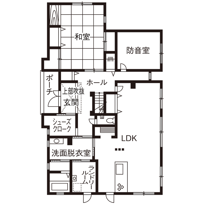 タマホーム 【4000万円台/209.09平米/間取り有】コストパフォーマンスの高さを評価。おうち時間を楽しめるゆとりある家の間取り図（6LDK）1階