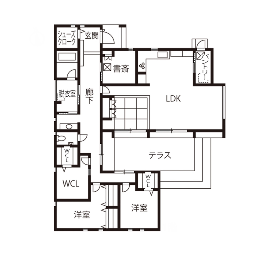 タマホーム 【2000万円台/137.05平米/間取り有】設計自由度の高さと価格が決め手。自然と親しみやすい平屋の住まいの間取り図（2LDK）1階