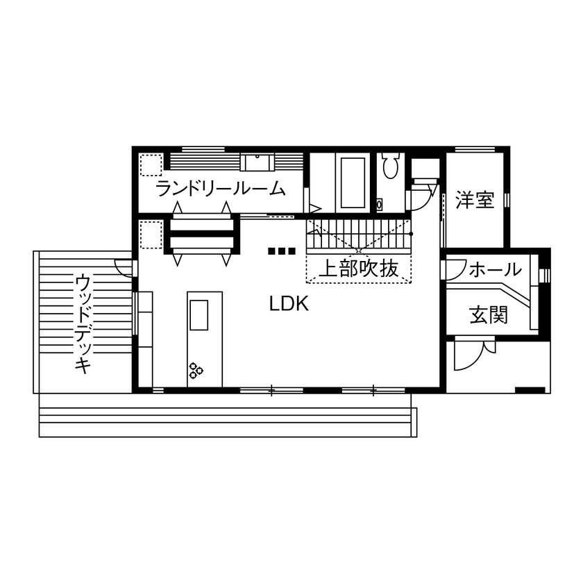タマホーム 【2000万円台/118.82平米/間取り図有】住宅性能や担当者の提案を高評価。おうち時間が楽しい100点満点の家の間取り図（4LDK）1階