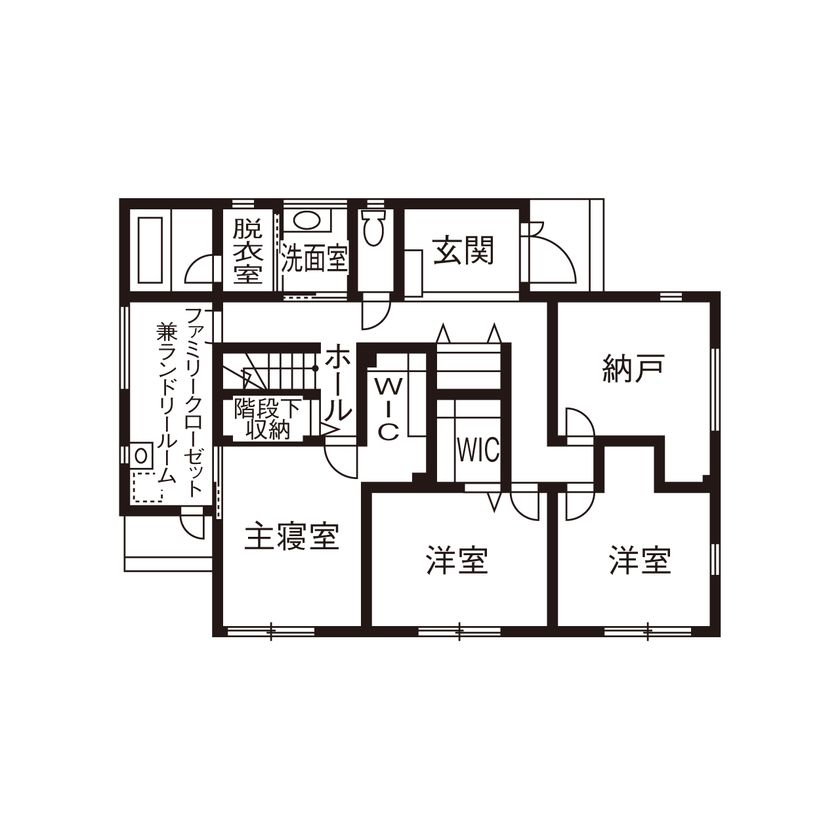 タマホーム 【3000万円台/146.98平米/間取り図有】空とつながるバルコニーが自慢。回遊動線で家事ラク＆子育ての家の間取り図（4LDK）1階