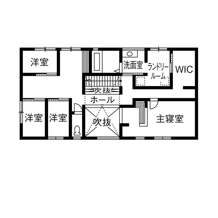 タマホーム 【3000万円台/167.06平米/間取り図有】収納や家事動線に特にこだわった、夏も冬も快適に暮らせる二世帯住宅の間取り図（5LDK＋1LDK）2階