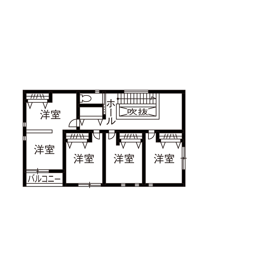 タマホーム 【3000万円台/164.79平米/間取り図有】信頼感が依頼の決め手。ホテルライクで上質な家の間取り図（4LDK）2階