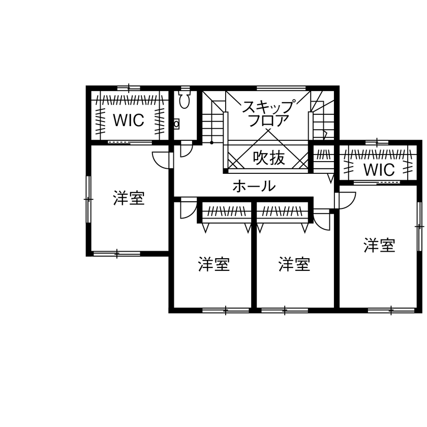 タマホーム 【148.22平米/間取り図有】家事をラクにする動線や収納を重視。モデルハウスを参考にした理想の住まいの間取り図（5LDK）2階