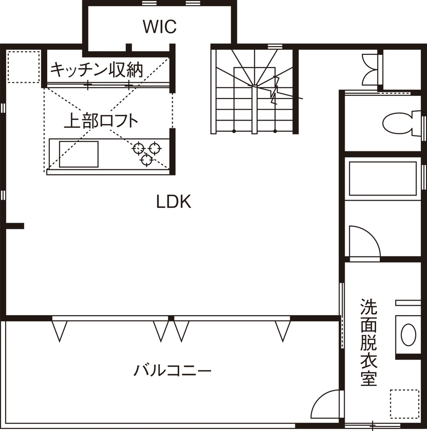 タマホーム 【2000万円台/135.38平米/間取り図有】設計の自由度と価格が決め手。光と風が舞い込む心地よい住まいの間取り図（3LDK）2階