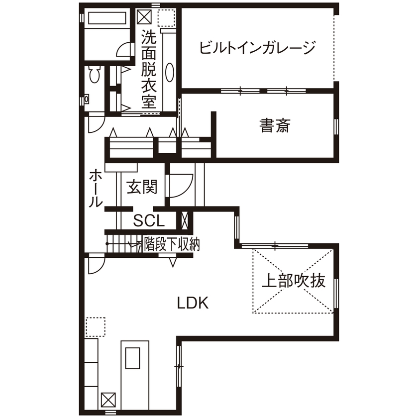 タマホーム 【3000万円台/178.44平米/間取り図有】妥協することなく理想の家を追求。趣味も楽しめる上質＆機能的な家の間取り図（4LDK）1階