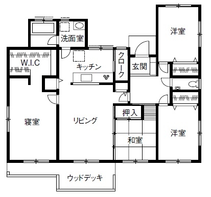 彩ハウス 漆喰・天然木材が心地良い快適空間を奏でる平屋の暮らしの間取り図null1階