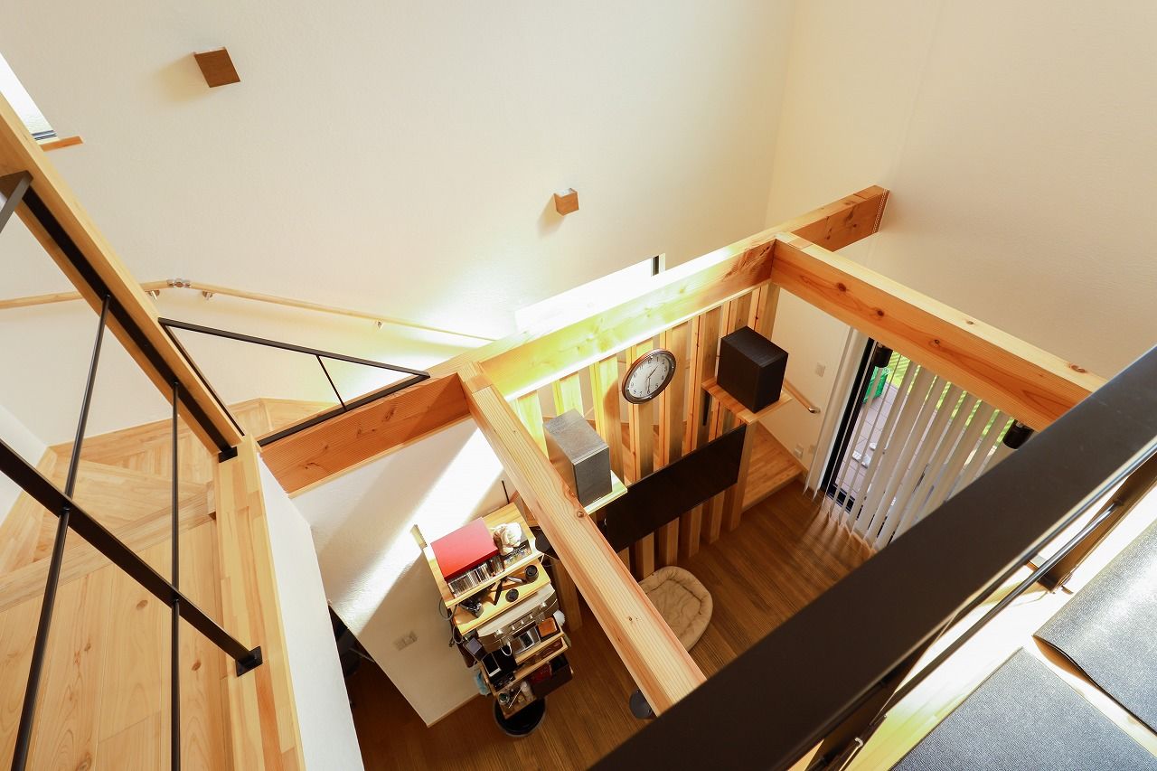 彩ハウス 【26坪】吹き抜けを採用し、開放感に溢れた空間。光溢れるLDKで愛犬と共に暮らしを楽しむ住まいの建築実例画像6