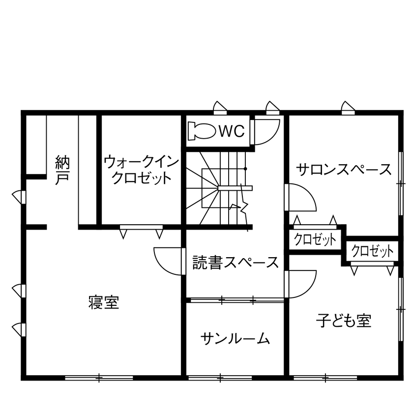 丸良木材・パナソニックビルダーズグループ 【和歌山県/2000万円台/間取図有】効率的な家事動線と豊富な収納で、スッキリ暮らすホテルライクな住まいの間取り図（4LDK＋WIC）2階
