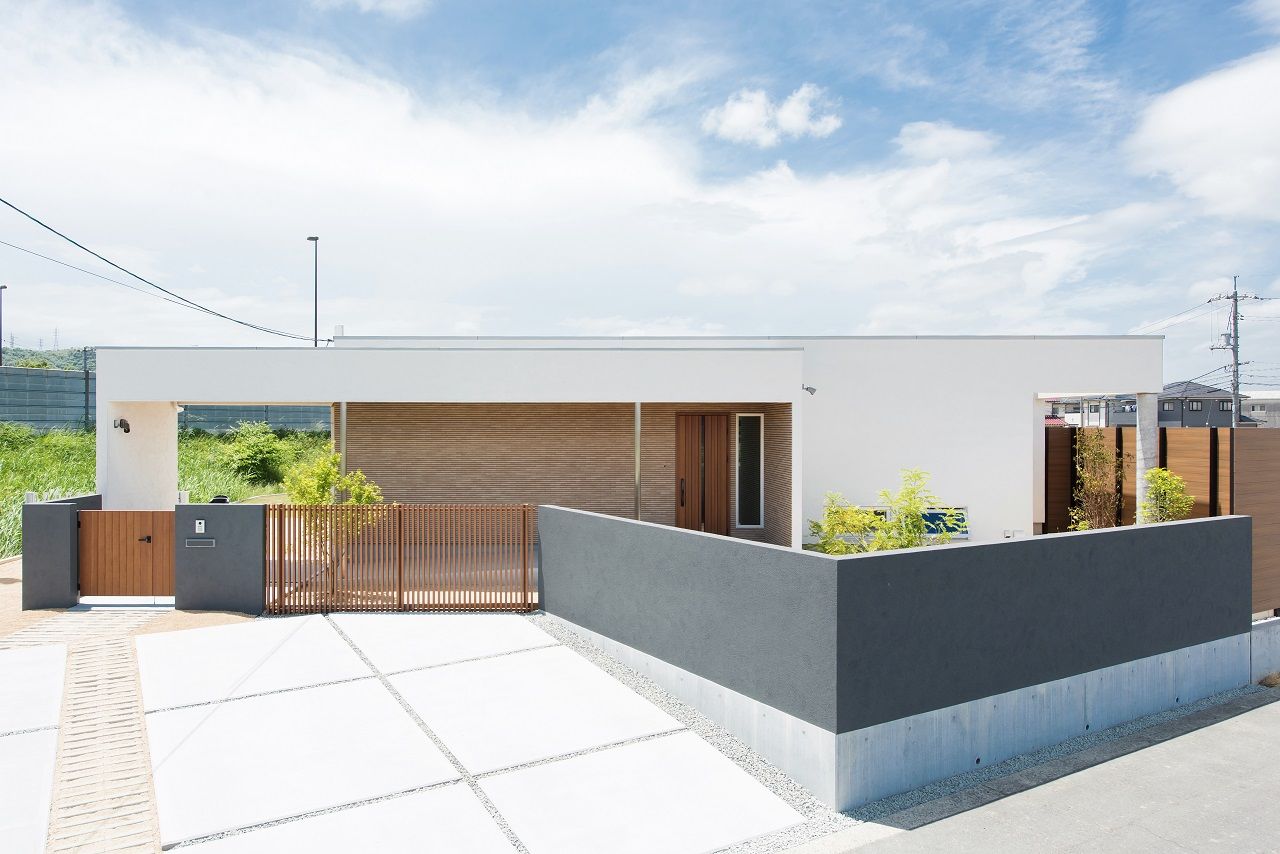 タケイ 中庭をロの字で囲む平屋の家。可愛い子供部屋や防音性の高い趣味部屋で家族全員がプライベートを楽しむの建築実例画像