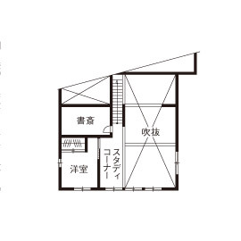 タケイ 【間取図あり】性能×吹抜けで、部屋の温度差がない涼温な家。木格子や坪庭など和の空気感が素敵の間取り図（3LDK）2階