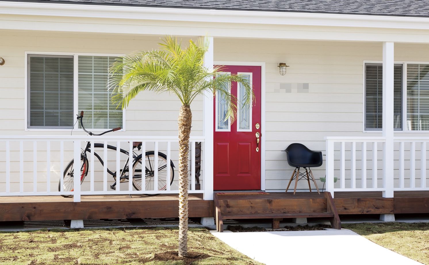 ブリリアントホーム オールディーズのアメリカ住宅をイメージしたガレージ付き平屋の家の建築実例画像2