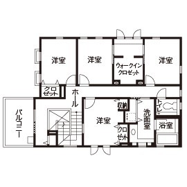 ブリリアントホーム 【間取り図】優美な石張りのヨーロッパ風の外観と洗練されたインテリアに海外からのゲストも感嘆！の間取り図（5LDK）2階