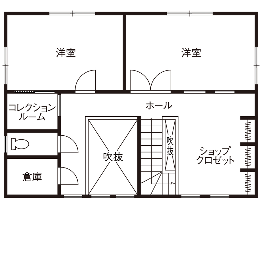 ブリリアントホーム 【2000万円台/30坪台/間取り図】古き良き50年代のアメリカに憧れ夢を叶えた理想のアメリカンハウスの間取り図（2LDK）2階
