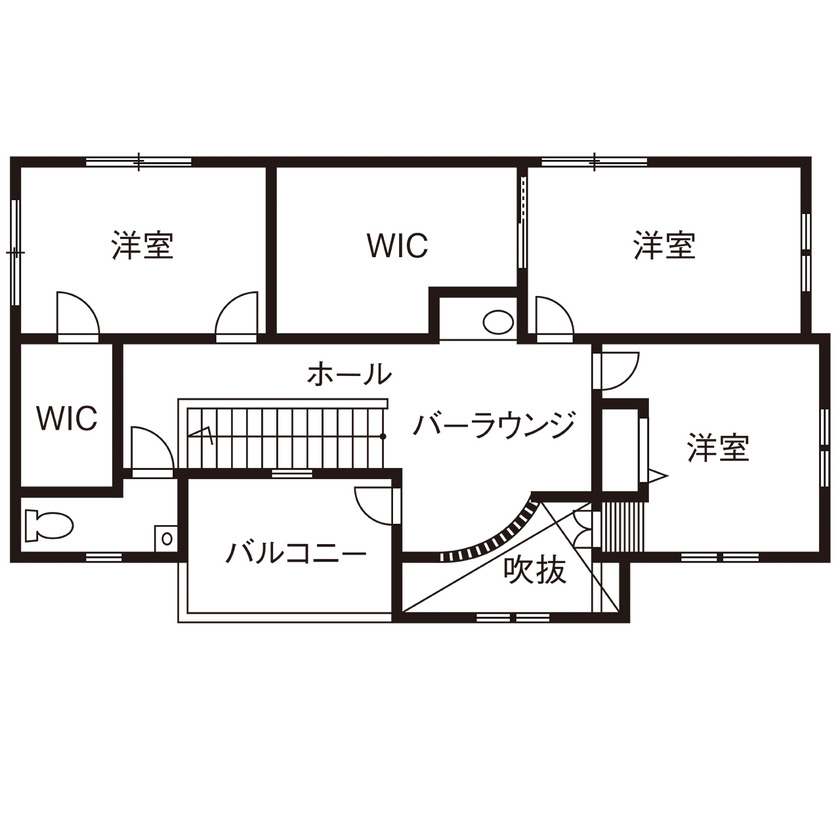 ブリリアントホーム バーカウンターやインナーガーデンでお酒が楽しめる、リゾートホテルのような大人の家（間取り図有り）の間取り図（3LDK）２階