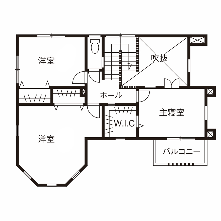 ブリリアントホーム 【2000～2499万円/30坪台/間取り図】パノラマ塔屋が目を引く、クイーンアンスタイルの優雅な住まいの間取り図（4LDK）２階