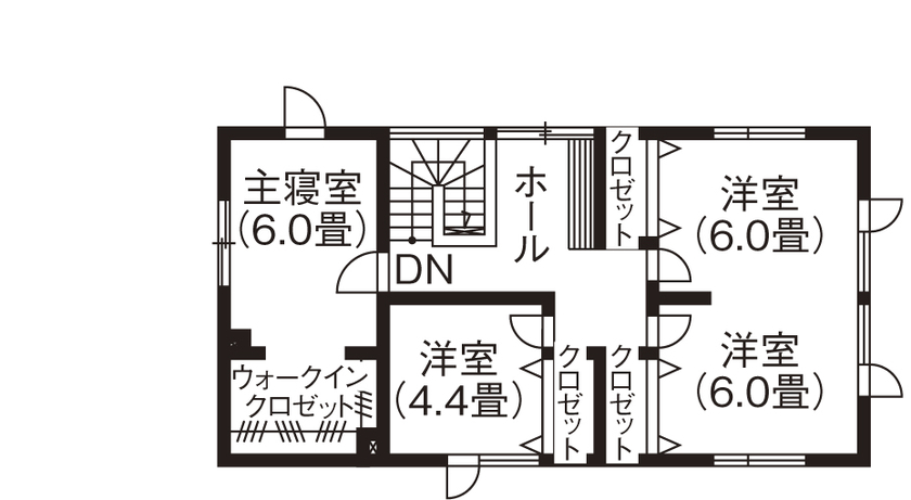 北海荘建 【札幌市/全室床暖房/間取り図有/ビルドインガレージ】建築現場で性能の高さを実感したぬくもりある我が家♪の間取り図（3LDK）２階