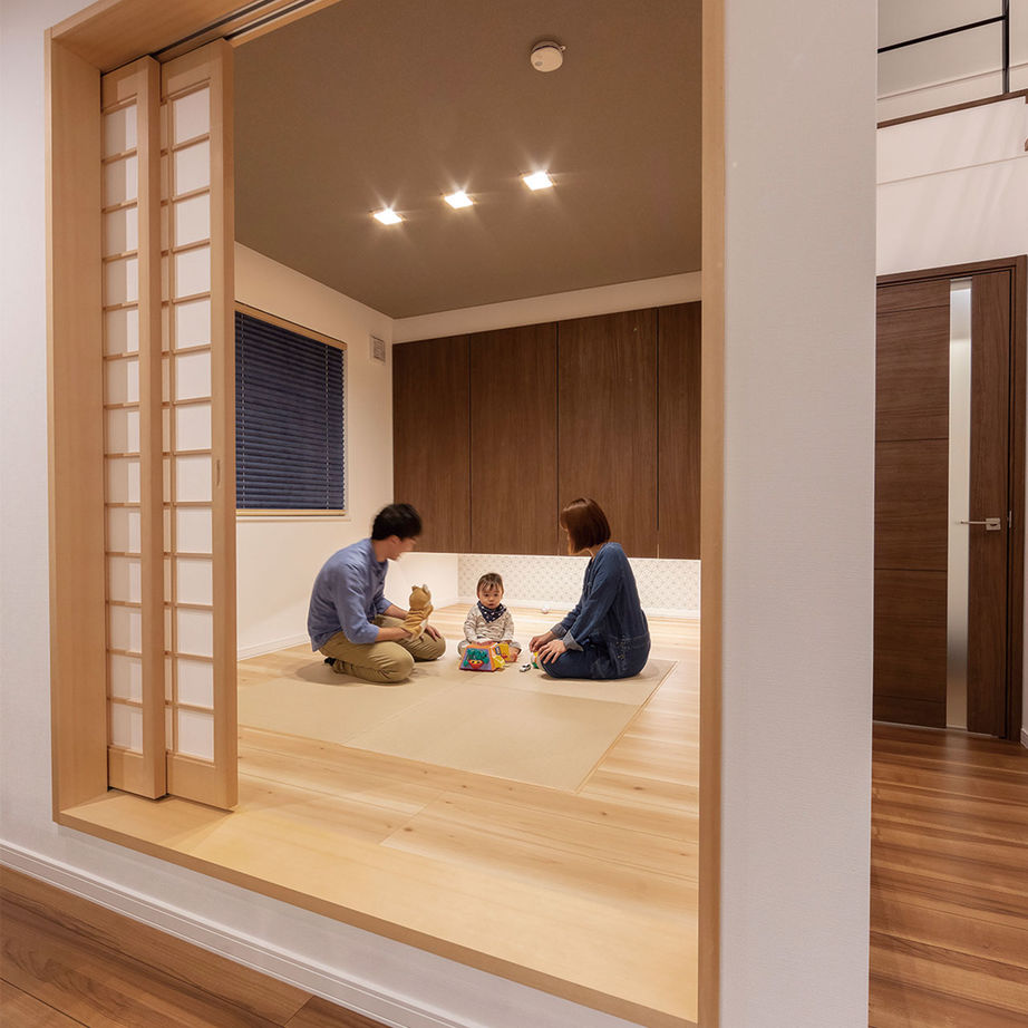 北海荘建 【4LDK/シンプルモダン/全室床暖房/間取り図有】予算内で小上がり和室、吹抜階段などこだわりを実現！の建築実例画像5