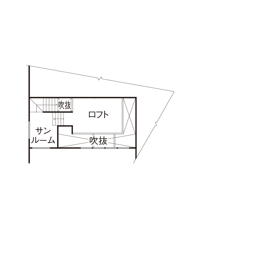 クラシスホーム 【1000万円台/36.9坪/平屋/スキップフロア/間取り図】重厚感のある外観と天井の高い開放的なリビングを実現の間取り図（4LDK）ロフト