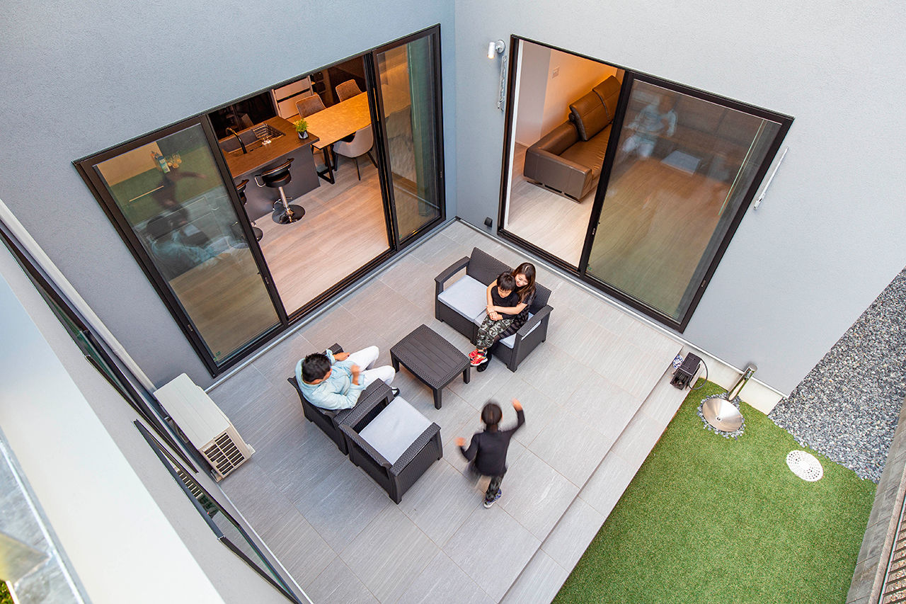 クラシスホーム 【2000万円台/4LDK/中庭/シンプルモダン/間取り図】アウトドアリビングで家族の時間を楽しめるモダンな家の建築実例画像4