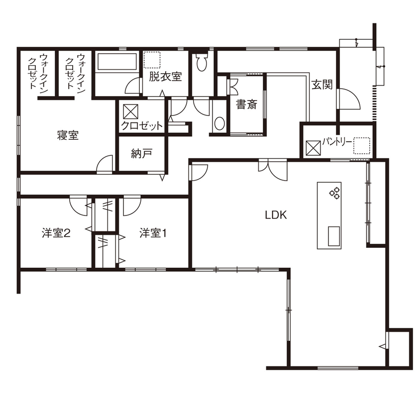 クラシスホーム 【2000万円台/3LDK/43坪/平屋/間取り図】大きな窓で内外がつながる、モダンデザインの美しい平屋の間取り図（3LDK）1階