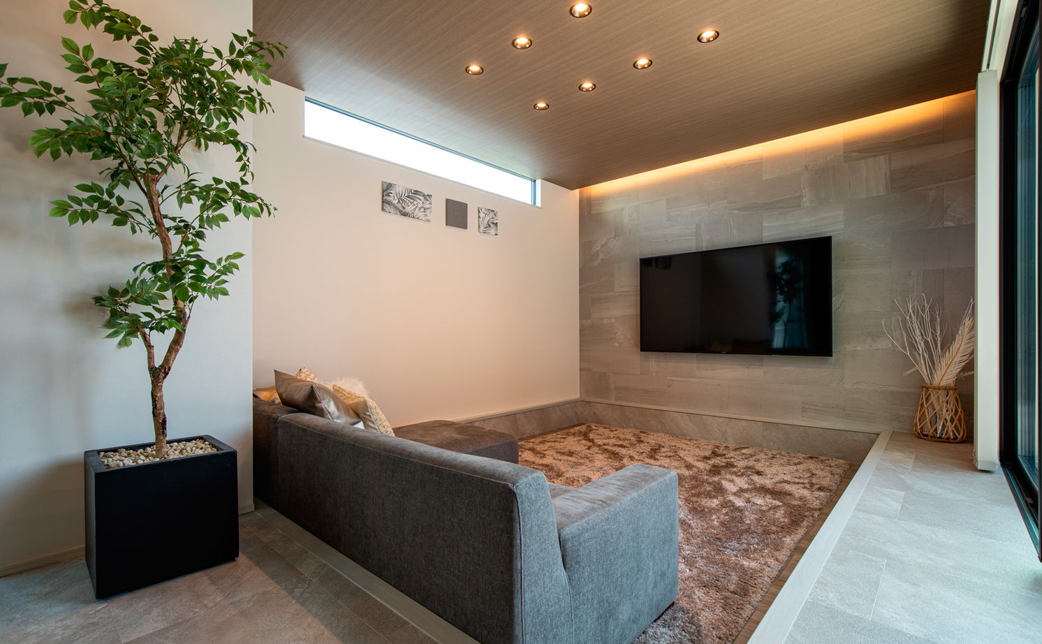 クラシスホーム 【4LDK/49坪/シンプルモダン/中庭/コの字/間取図】大開口でLDKと繋がる中庭。ホテルライクに暮らす上質な家の建築実例画像4