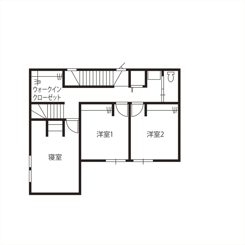 クラシスホーム 【2000万円台/4LDK/グレージュ/カフェスタイル/間取り図】アーチ型ニッチや造作棚が映える。遊び心ある家の間取り図（4LDK）2階