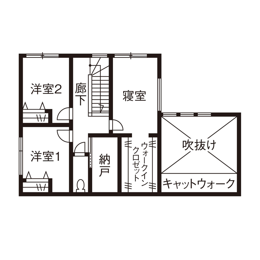 クラシスホーム 【2000万円台/3LDK/吹抜けリビング/畳コーナー/間取り図】リビングに自然光が降り注ぐナチュラルモダンな家の間取り図（3LDK）2階