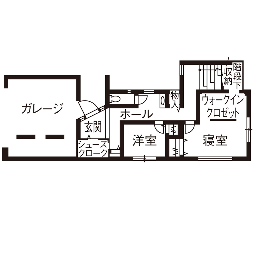 クラシスホーム 【2LDK/45坪/リゾート/2階リビング/ガレージ/間取り図】古材が映えるヴィンテージ空間。バルコニーで寛ぐ家の間取り図（2LDK）1階