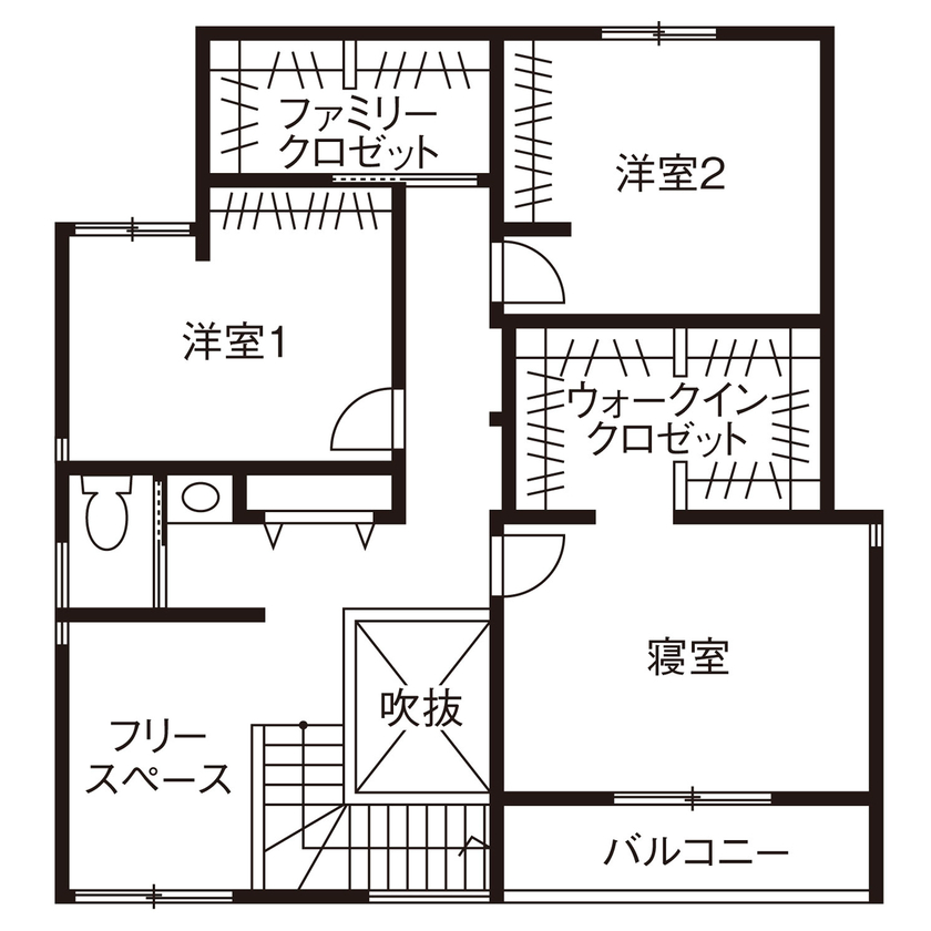 クラシスホーム 【1000万円台/3LDK/ヴィンテージ/レトロモダン/間取図】LDKにDJブース！趣味も日常も満喫！無駄を愉しむ家の間取り図（3LDK）2階