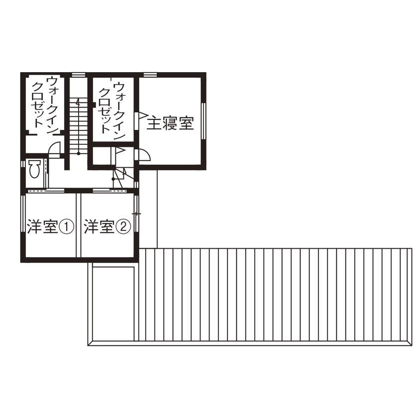 クラシスホーム 【2000万円台/39.5坪/中庭/ガレージ/間取り図】美術館のような外観。スキップフロア×中庭で開放感溢れる家の間取り図（3LDK）2階