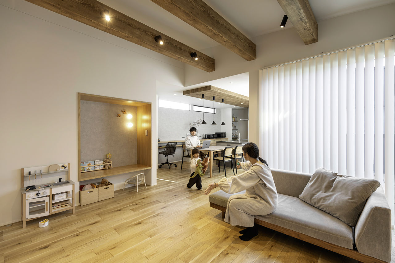 クラシスホーム 【1000万円台/3LDK/31.7坪/平屋/土間/中庭/間取り図】開放感と素材感を楽しむナチュラルモダンな家の建築実例画像4