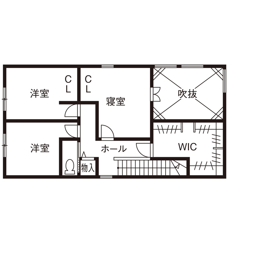 クラシスホーム 【1000万円台/3LDK/33坪/和モダン/吹抜け/間取図】畳スペースで多彩に暮らす。未来まで安心の和モダンの家の間取り図（3LDK＋畳スペース）2階