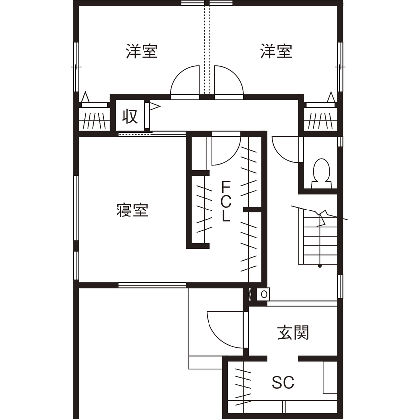 スタジオ・チッタ 【3000万円／32.3坪／間取り／2階リビング】異素材MIXが家具映えの秘密。住宅地でも“抜け感”のある家にの間取り図（3LDK）1階