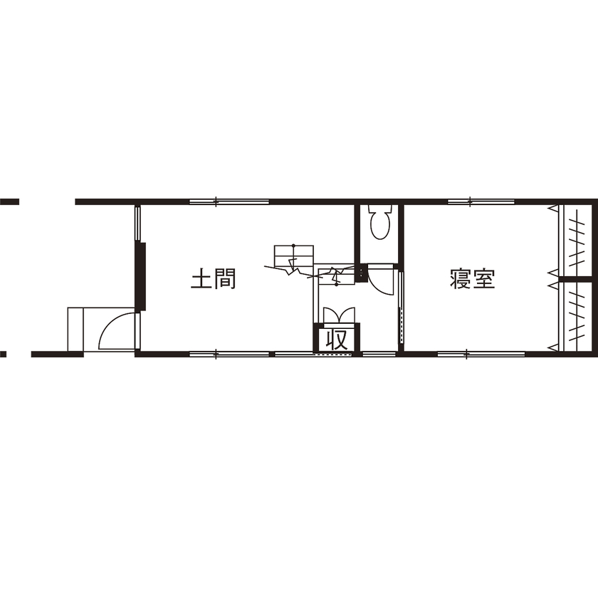 スタジオ・チッタ 【2000万円／21.3坪／間取り有／狭小住宅】限られた空間に“好き”を凝縮をした、北欧ヴィンテージの家の間取り図（1LDK）1階