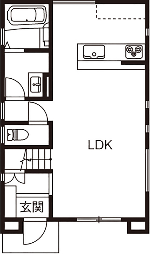 アクティブハウス 【1360万円/間取り有】ホテルライクな住空間。南向きの明るいリビングで団らんを楽しむの間取り図（3LDK）1階