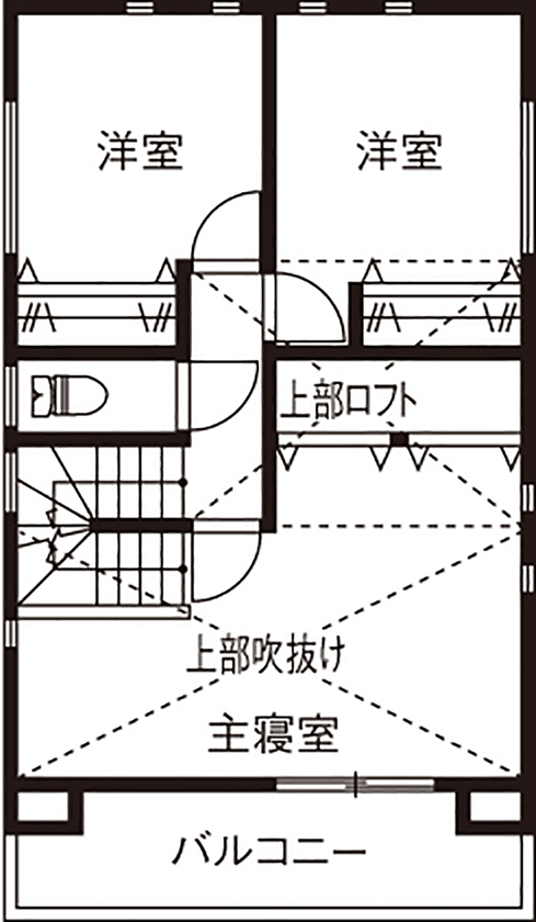 アクティブハウス 【1360万円/間取り有】ホテルライクな住空間。南向きの明るいリビングで団らんを楽しむの間取り図（3LDK）2階