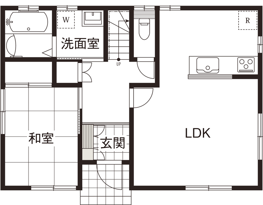 アクティブハウス 子育てをもっとワクワク楽しめる！アクティブなライフスタイルを叶える住まいの間取り図（4LDK）1階