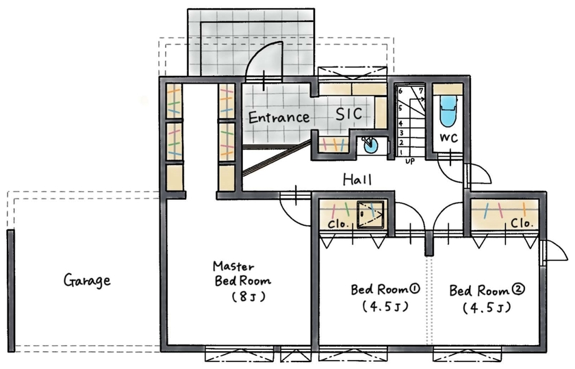 ハウスイズム建築設計事務所 【2700万円台/間取り有】焼きたてのおつまみと映画に浸る。海を一望するバルコニーで、心ほどける晩酌時間の間取り図（3LDK）1階