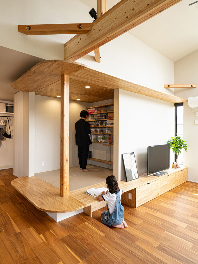 ハウスイズム建築設計事務所 【5500～5999万円/60坪台/二世帯】家の中にバスケ用の体育館！一緒に汗をかいて育む家族の絆の建築実例画像5