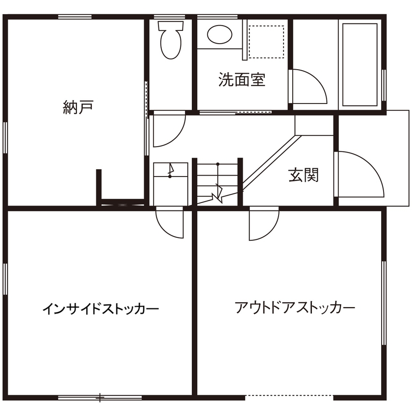 ヒロ建工 【2000万円台/間取り図有/埼玉県】日常がもっと楽しくなる、屋上バルコニーとガレージのある家の間取り図（2LDK＋屋上バルコニー）1階