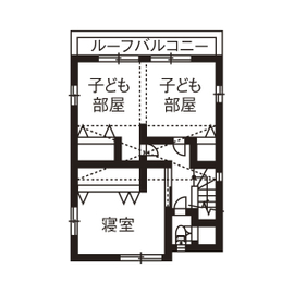 高山マテリアル 【1000万円台/約28坪/横浜市】横浜に建つ、高気密高断熱の3階建てビルドインガレージの家＜間取り図有＞の間取り図（4LDK+書庫）3階