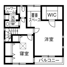 高山マテリアル 【1500万～2000万円/2世帯住宅/間取り図有】住宅密集地に立つ3階建て住宅。白と水色で爽やかに空間デザインの間取り図（3LDK+納戸）3階