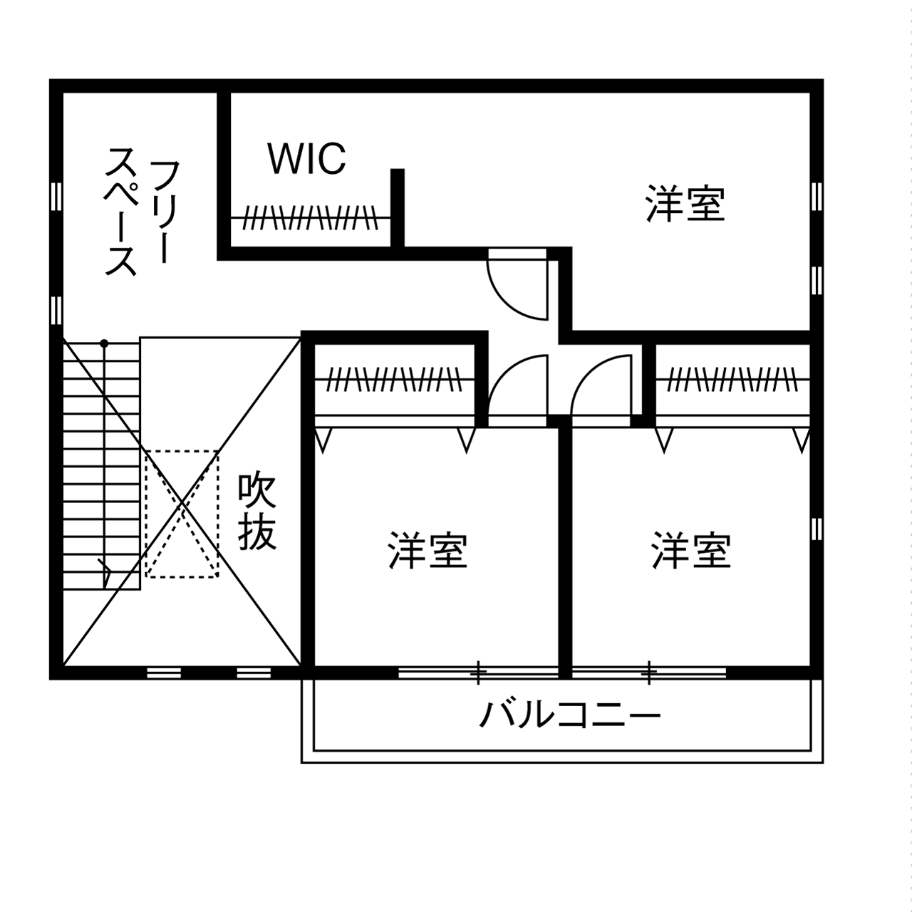 高山マテリアル 自分たちらしい個性的な家が欲しいけど、イチからつくるのは大変。そんな私たちにピッタリの家見つけた！の間取り図（3LDK）2階