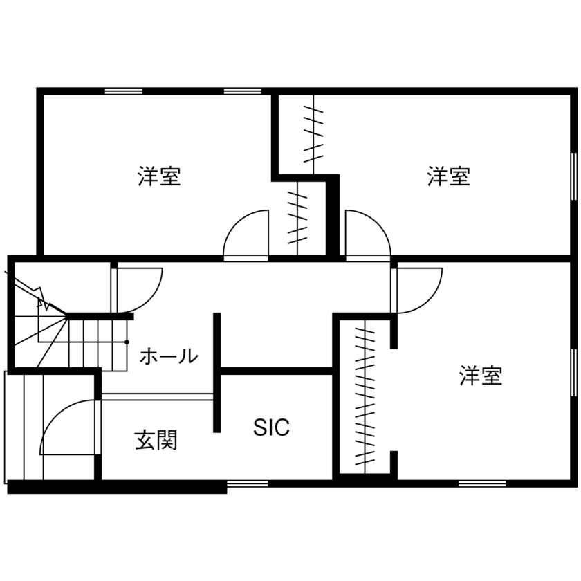 高山マテリアル 【1500万～1999万円／屋上/川崎市】見晴らしの良い高台を活かした住まいで、屋上ライフを楽しむの間取り図（3LDK）1階